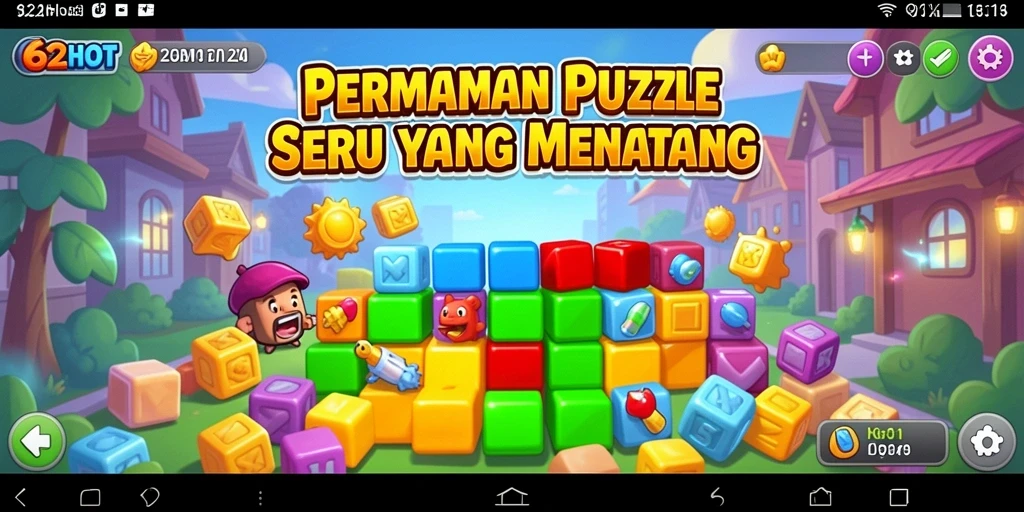Tangkapan layar gameplay 62HOT dengan teka-teki menantang dan antarmuka menarik.