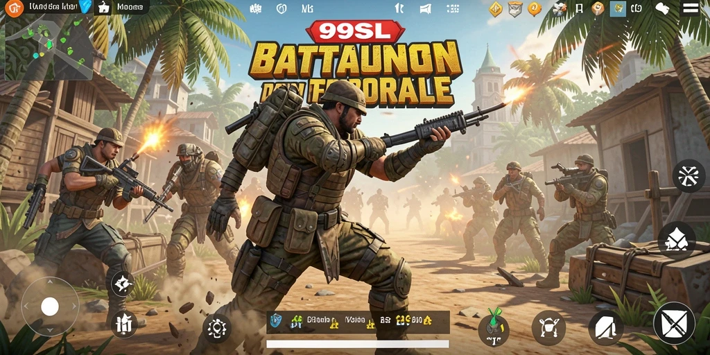 Tampilan gameplay seru dalam 99SL, pertarungan sengit di medan perang.