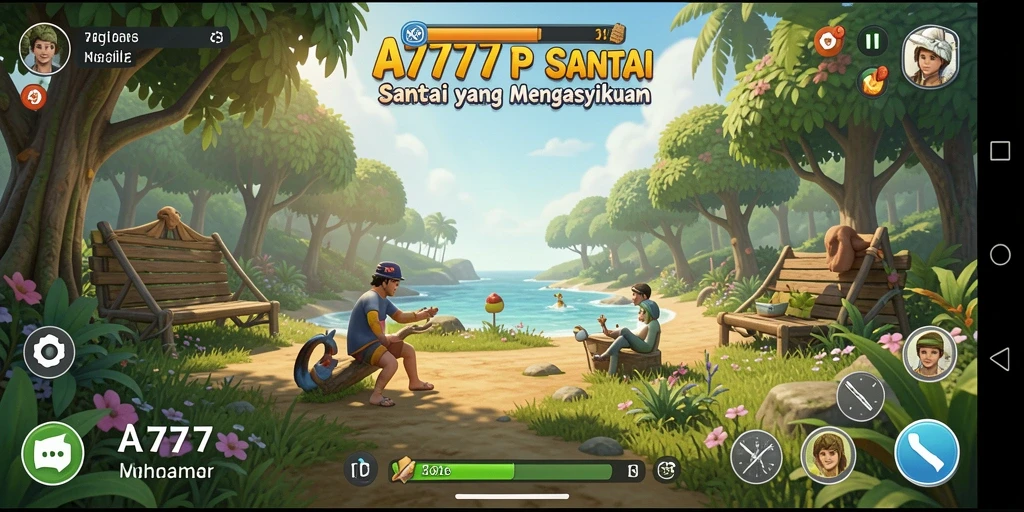 Tampilan gameplay A7777 yang menarik dan ceria.