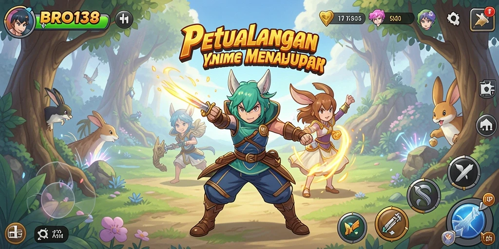 Tampilan gameplay BRO138 yang menampilkan aksi pertarungan karakter Anime.