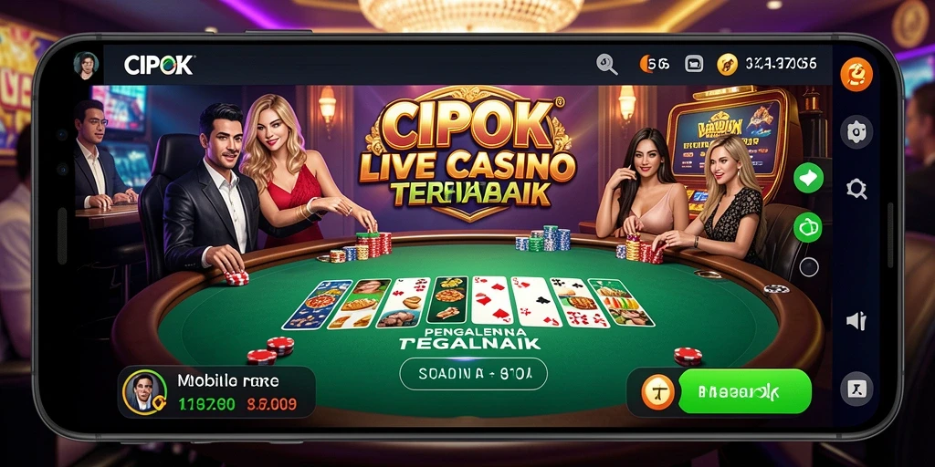 Screenshot gameplay CIPOK menampilkan suasana kasino yang hidup dan interaktif.