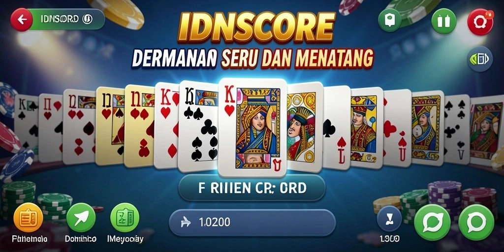 Tampilan gameplay Domino yang seru dan interaktif di IDNSCORE.