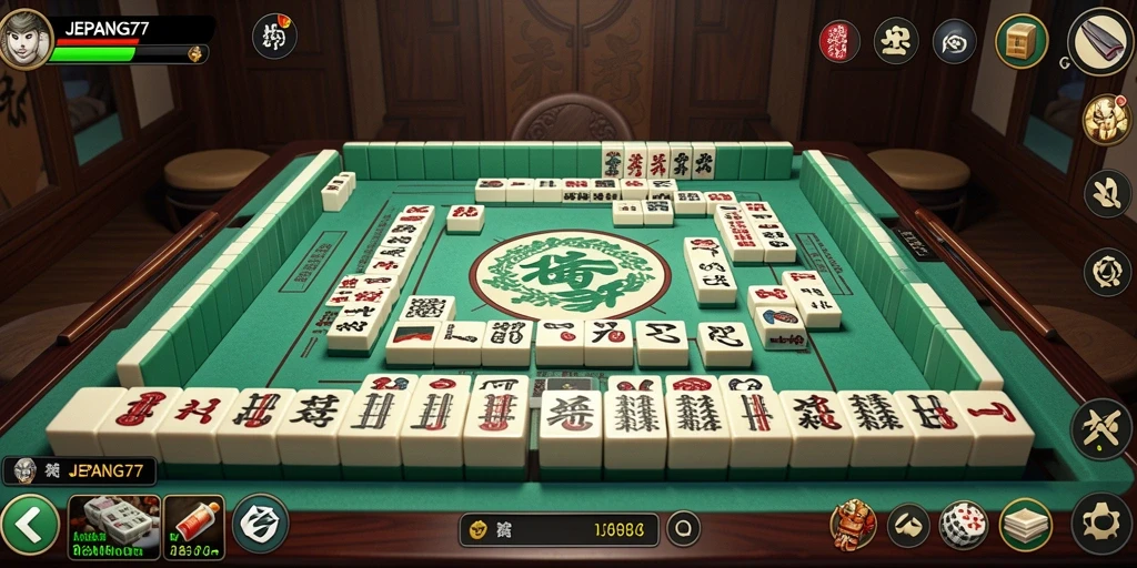Screenshot gameplay <strong>JEPANG77</strong> menunjukkan suasana menegangkan saat bermain Mahjong.
