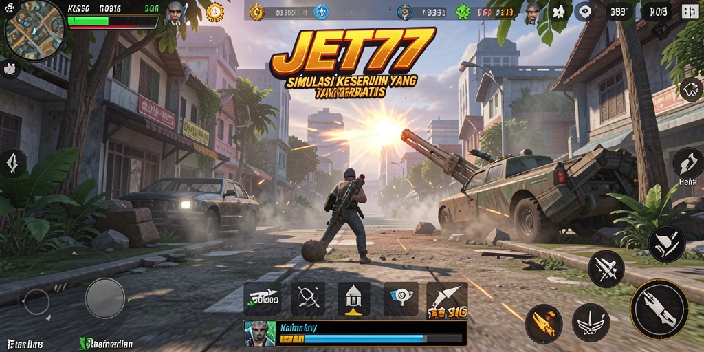 Tampilan seru dari gameplay JET77 yang menghibur.