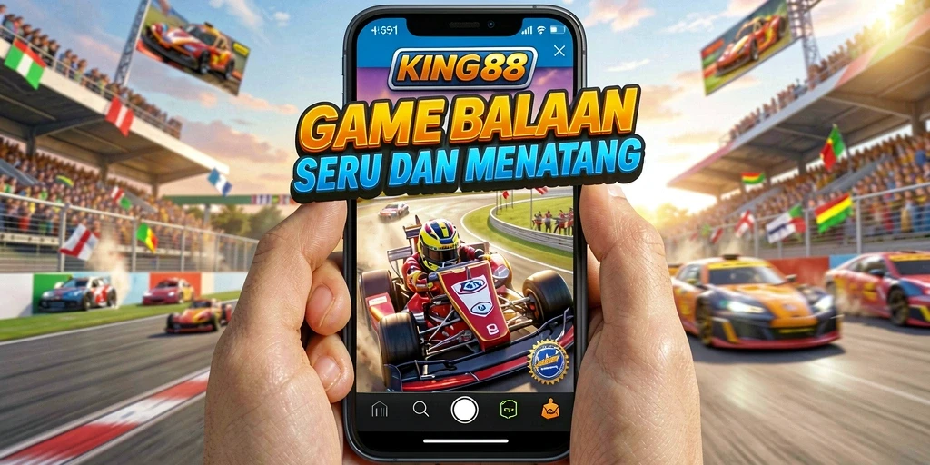 Tampilan menarik dari gameplay KING88 yang penuh aksi balapan.