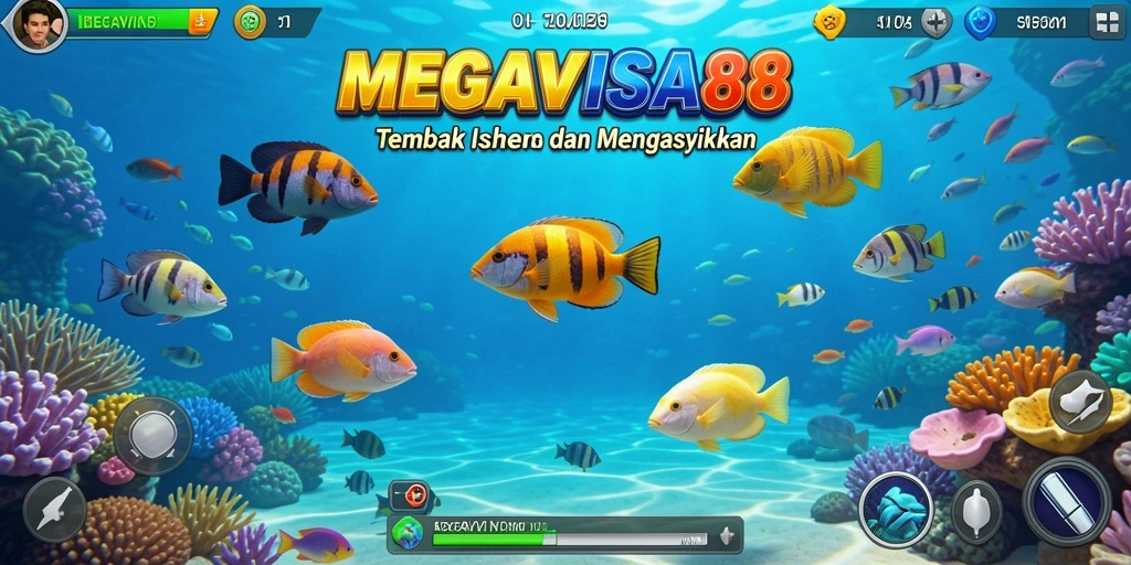 Screenshot gameplay MEGAVISA88 dengan aksi menembak ikan yang seru.