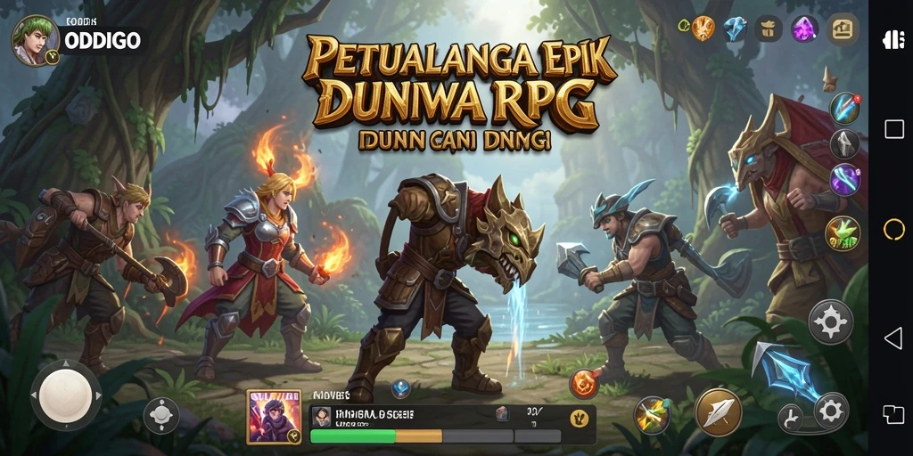 Tampilan gameplay ODDIGO dengan pertarungan seru dan karakter menarik.