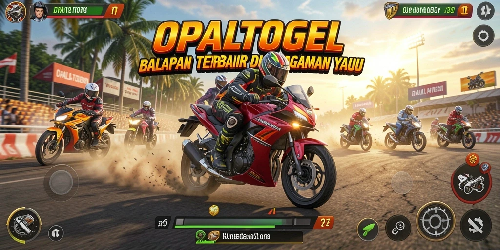 Screenshot gameplay OPALTOGEL yang menampilkan momen balapan seru.