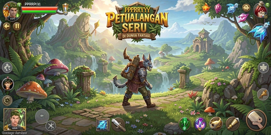 Tampilan gameplay seru dalam petualangan fantastis PPRRYY.