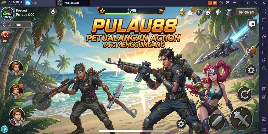 Tangkapan layar PULAU88 menunjukkan aksi seru dalam petualangan di pulau.