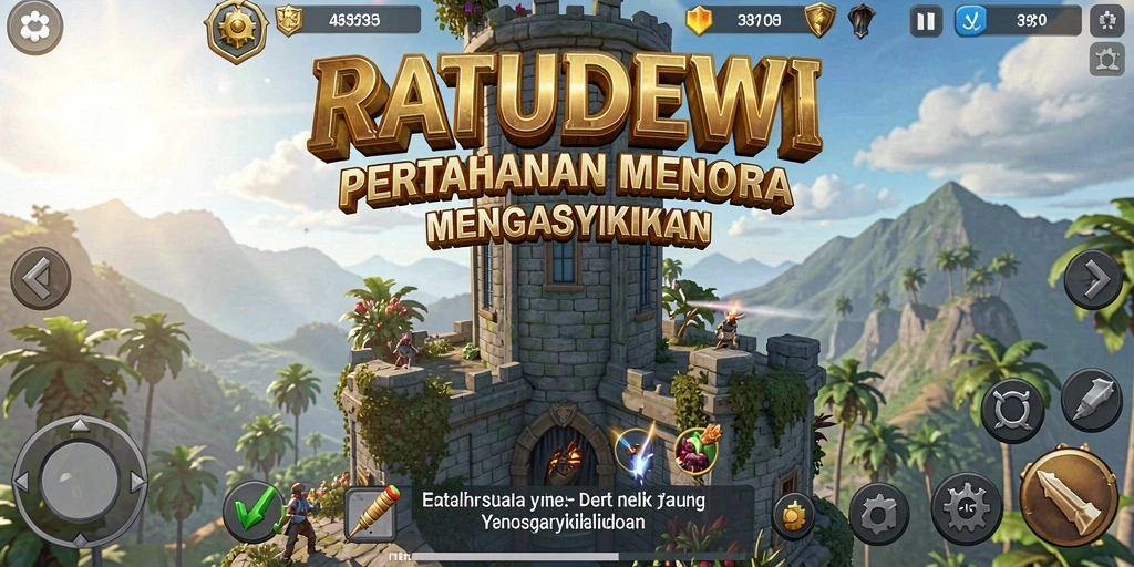 Tampilan menarik dari gameplay Tower Defense di RATUDEWI.