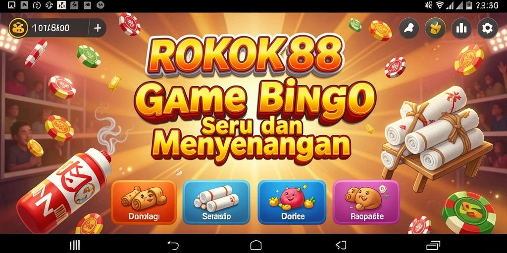 Screenshot utama ROKOK88 menampilkan gameplay Bingo yang seru.