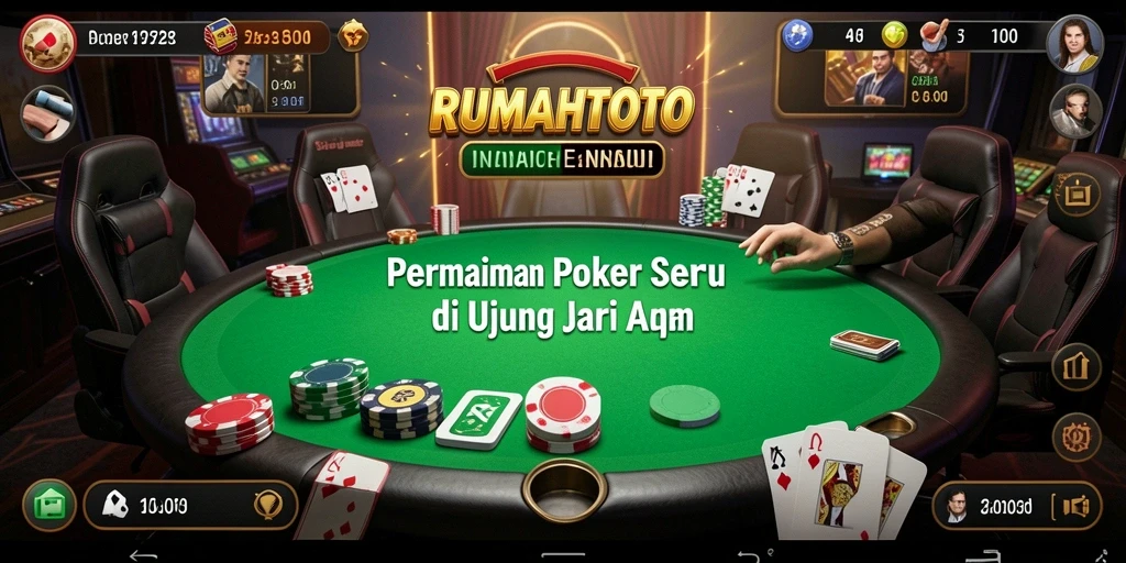 Screenshot utama RUMAHTOTO menunjukkan tampilan menarik saat permainan poker berlangsung.