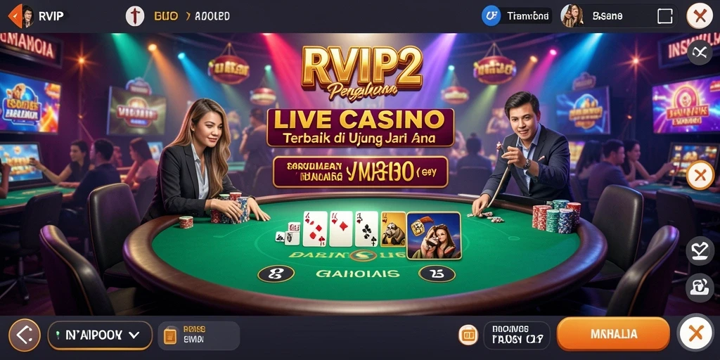 Tampilan gameplay Live Casino yang seru dan interaktif di RVIP2.