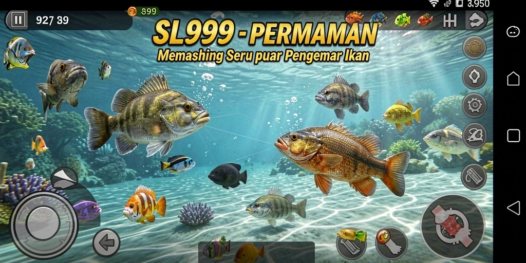 Tampilan gameplay SL999 yang menampilkan aksi memancing seru.