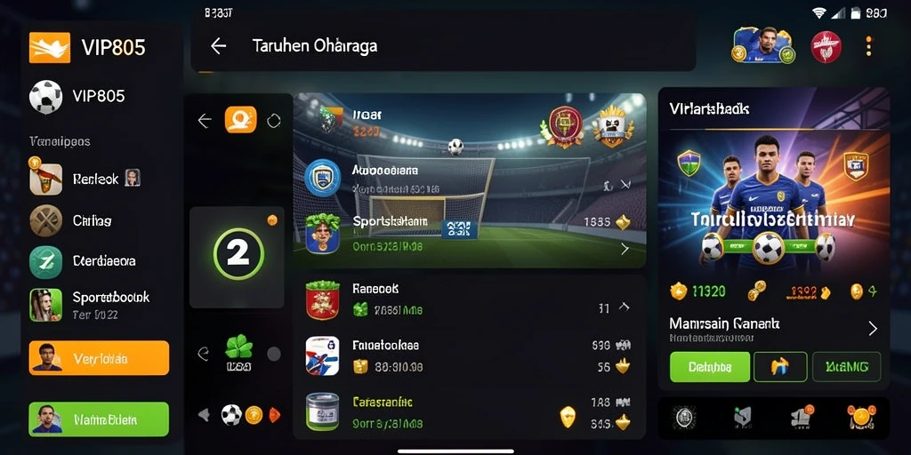 Screenshot utama menunjukkan pengalaman taruhan yang menarik pada VIP805.