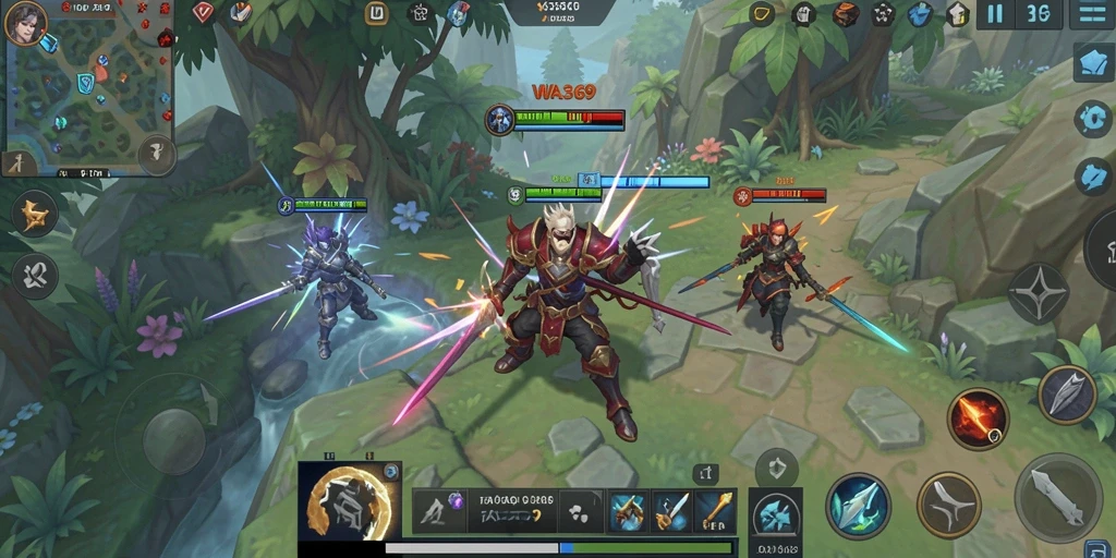 Screenshot gameplay WA369 menunjukkan pertempuran strategis yang mendebarkan.
