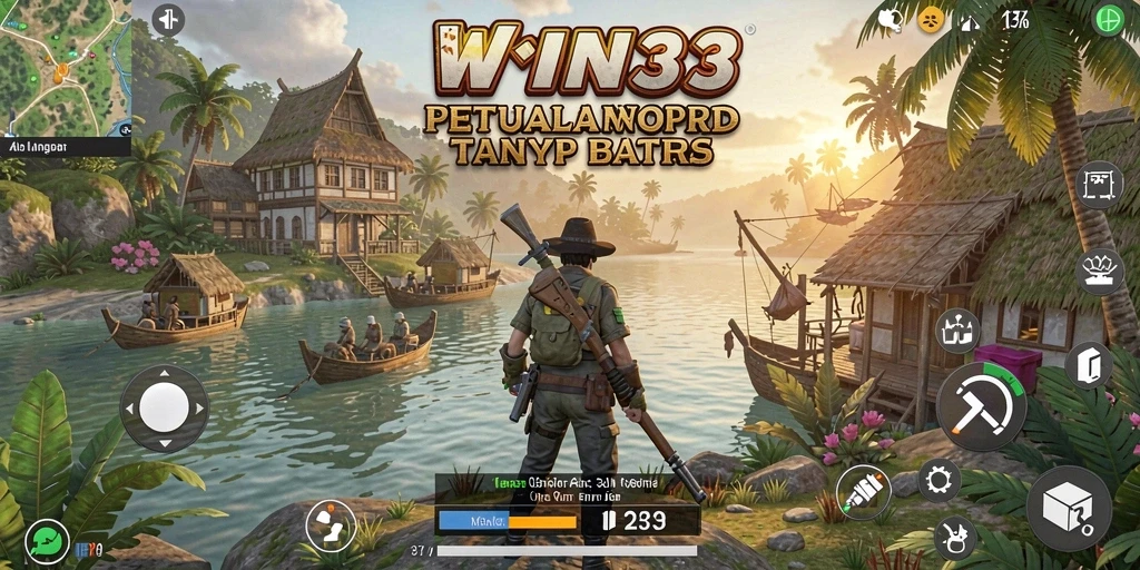 Tangkapan layar gameplay WIN33 yang menampilkan eksplorasi luas.